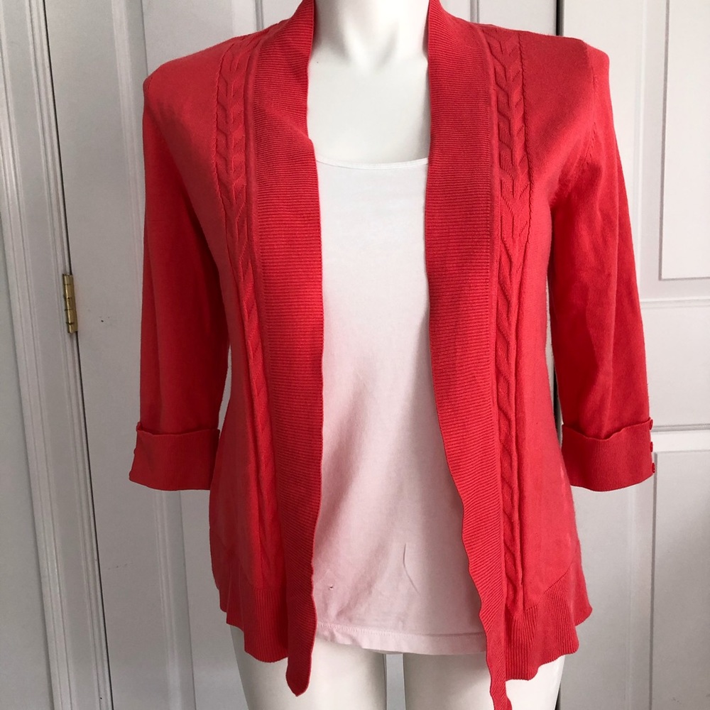 Christopher & Banks coral cardigan